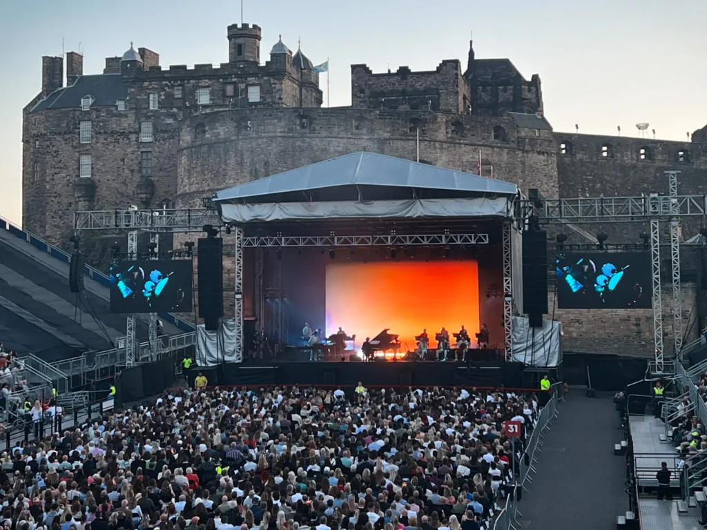 Ludovico Einaudi concert in front of Edinburgh Castle.