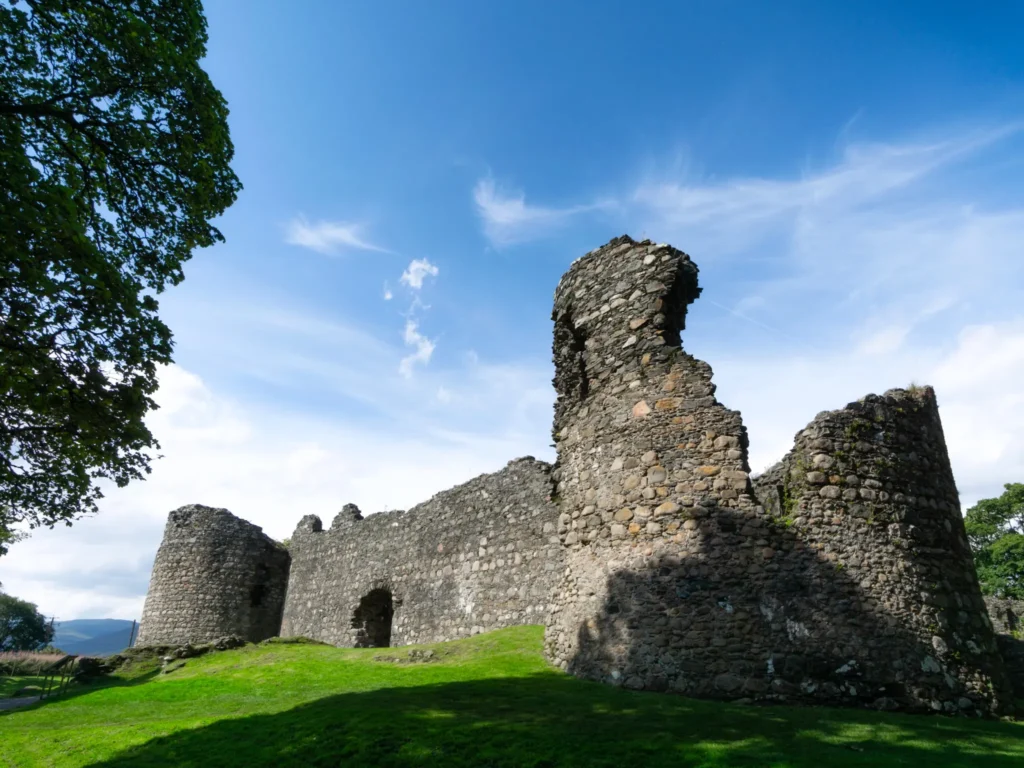 Old Inverlochy Castle on a sunny day in Fort William.