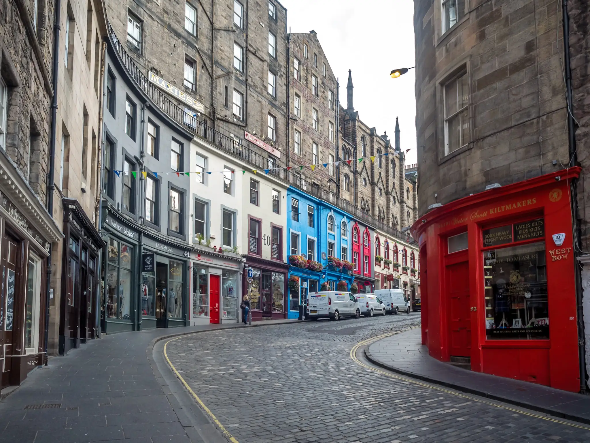 Looking up Victoria Street towards the Royal Mile in Edinburgh.