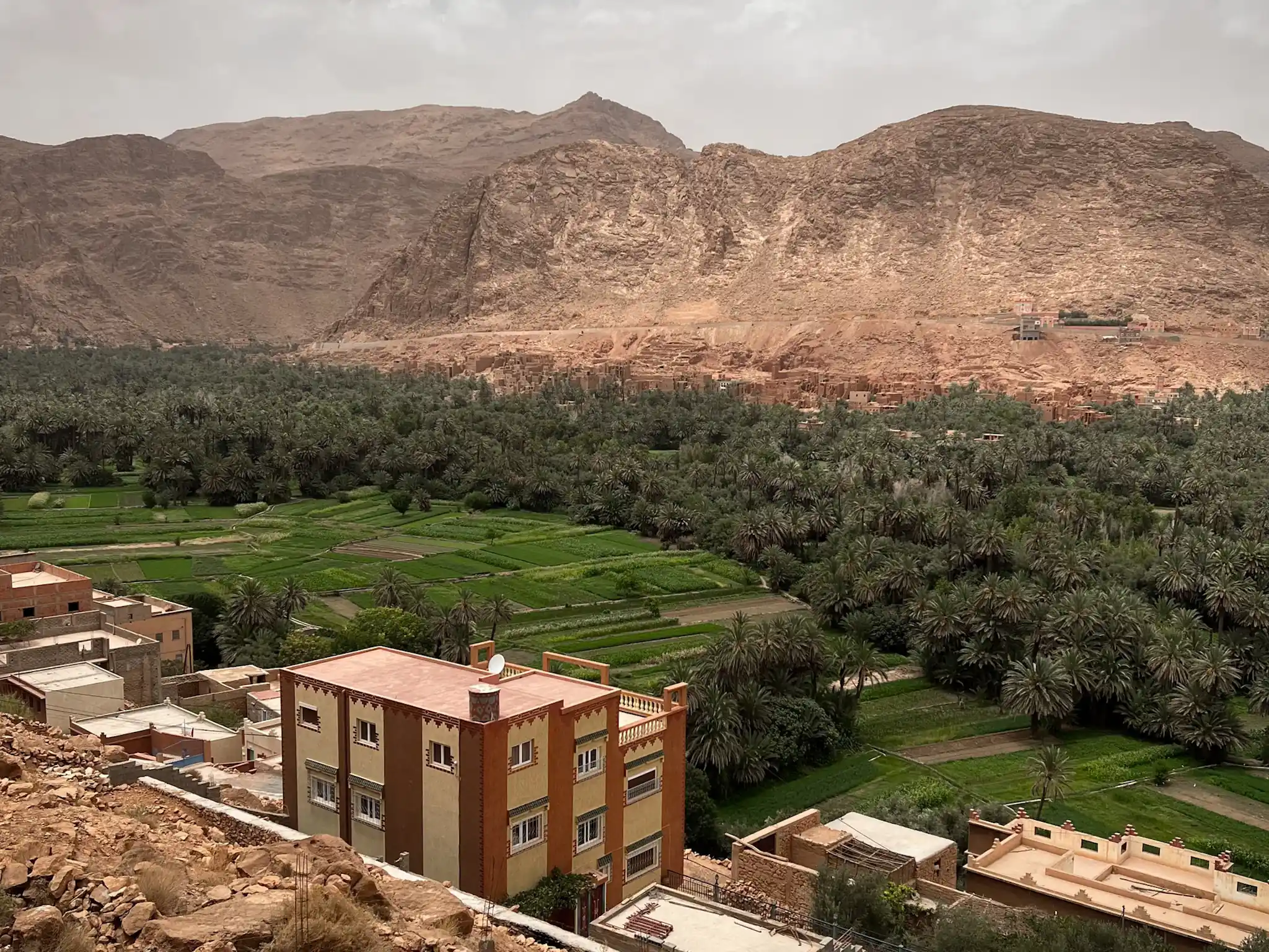 Viewpoint in Tinghir over Todra Gorge and the palm grove.