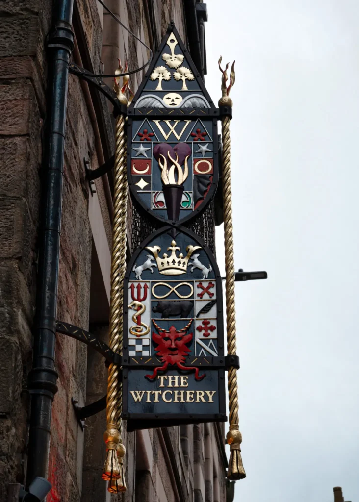 The Witchery sign in Edinburgh.