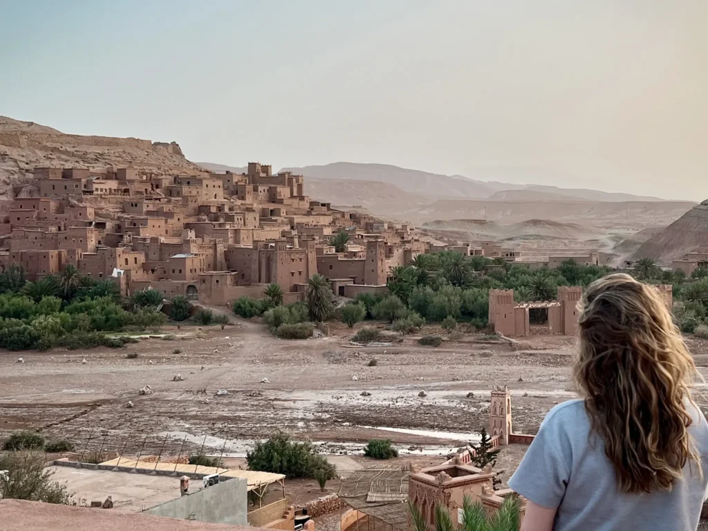 Girl Watching the Sunrise Over Ait Ben Haddou