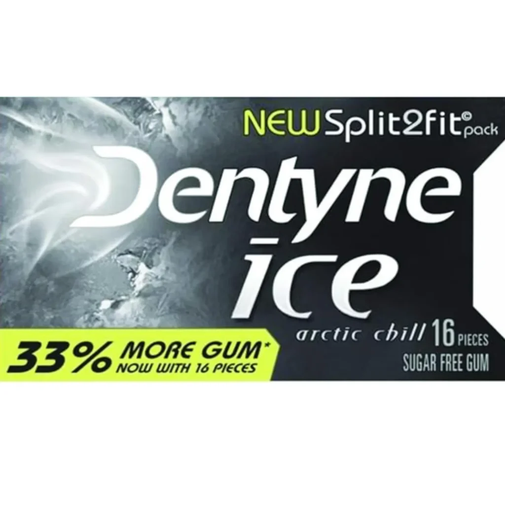 Dentyne Ice chewing gum packaging.