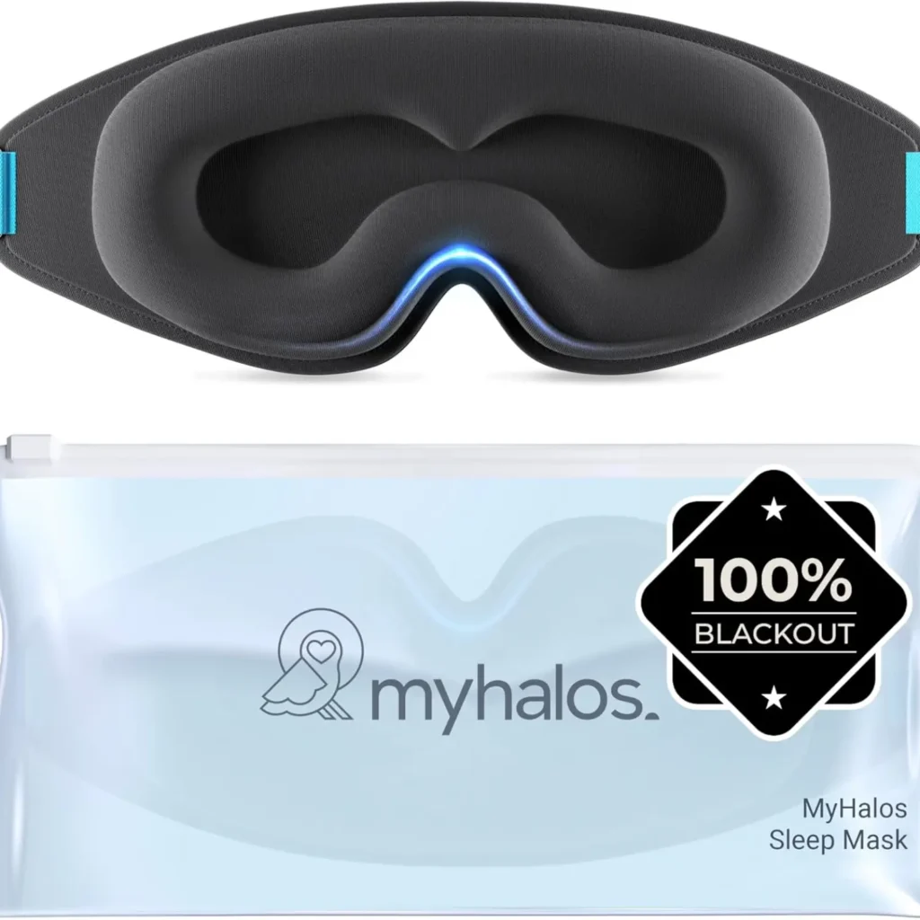 Myhalos blackout eye mask and packaging.