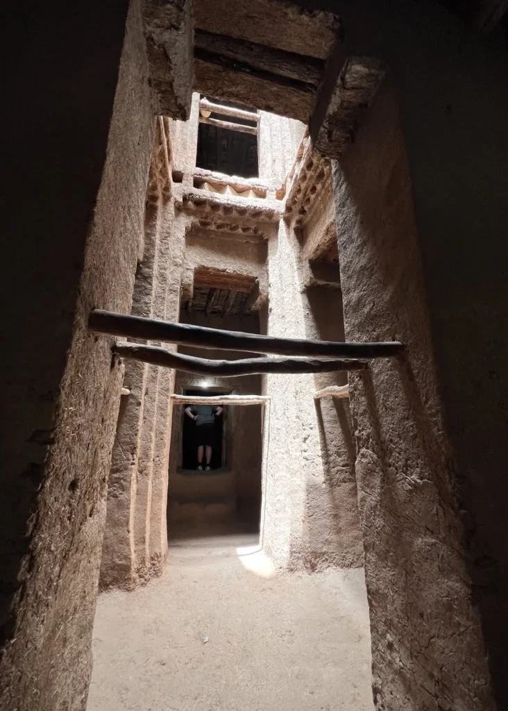 Inside of Kasbah Amridil, showing the architecture of the ancient building.