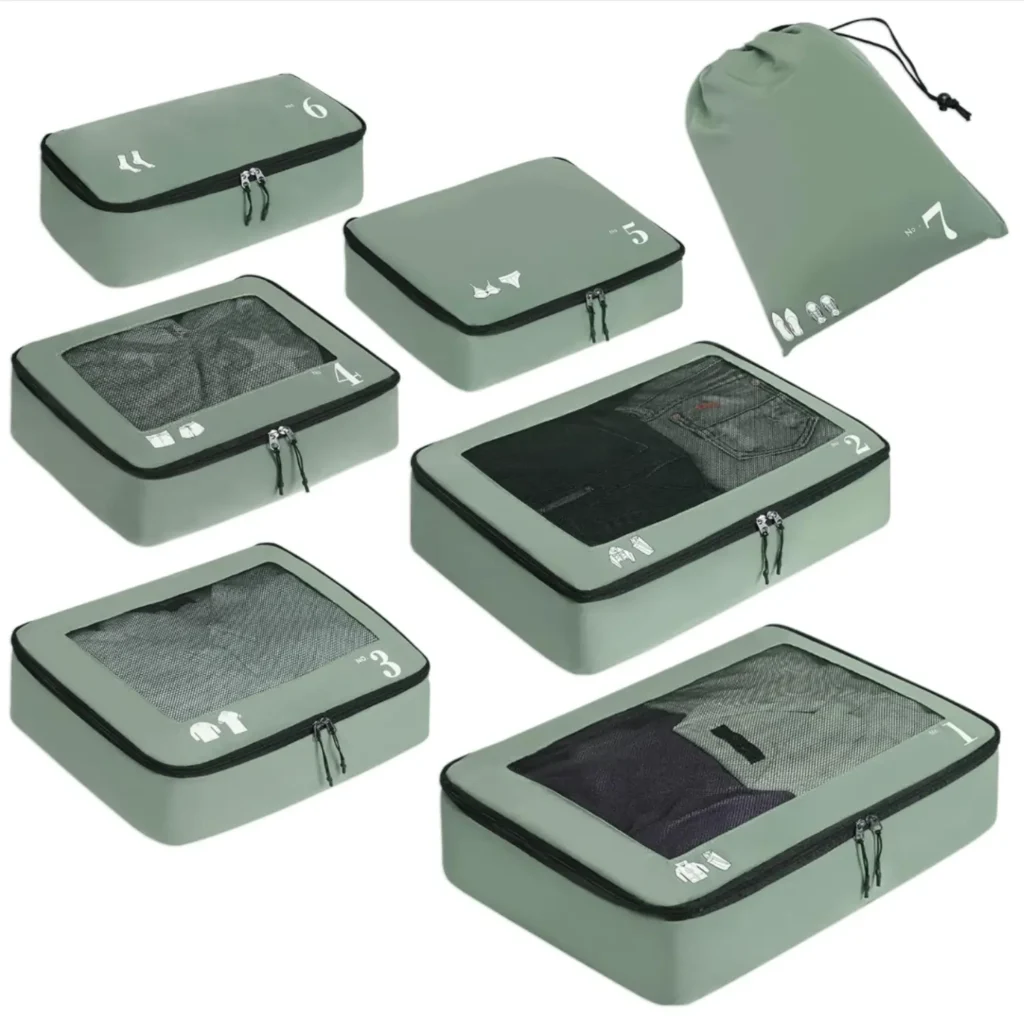 ECOHUB Packing Cubes for Suitcase 7 PCS Travel Organiser Packing Bags