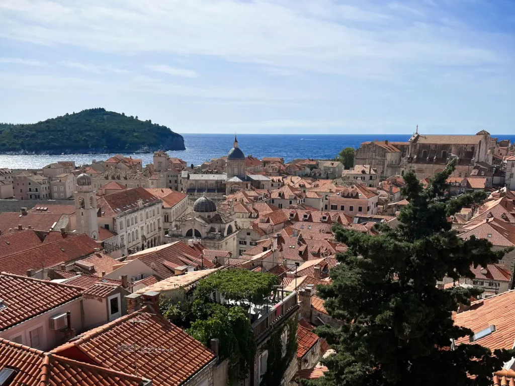 View over Dubrovnik and Lokrum Island from the City Walls.