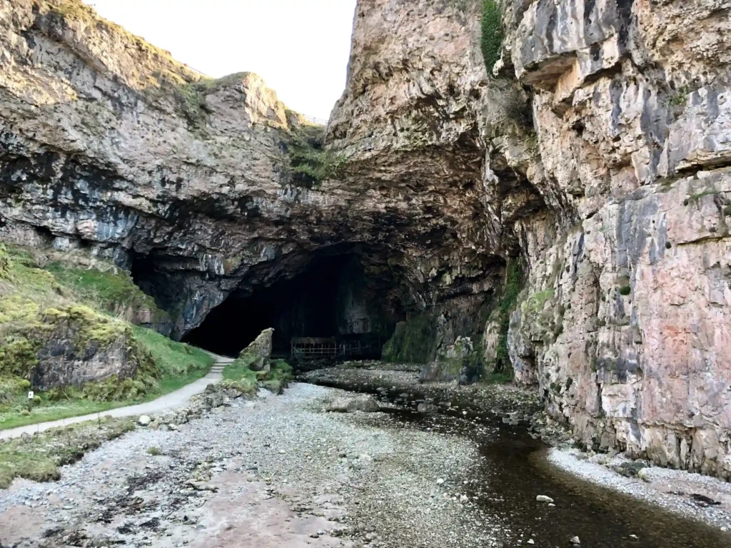The entrance to Smoo Cave in Durness, Scotland.