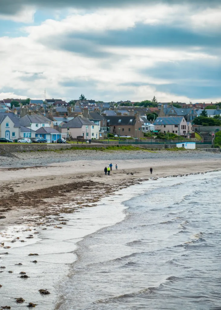 Thurso beach in a cloudy summer afternoon, caithness, scotland.