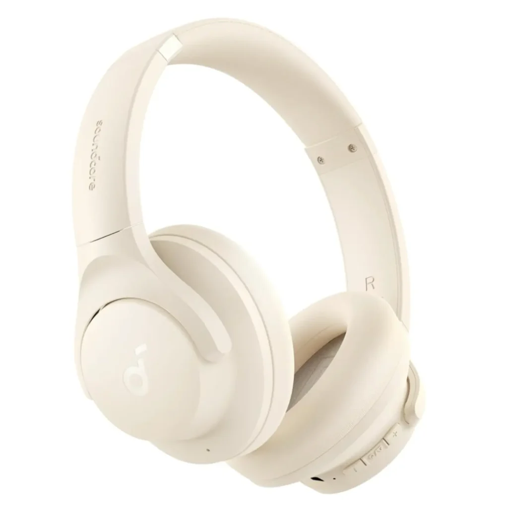 Noise cancelling cream headphones