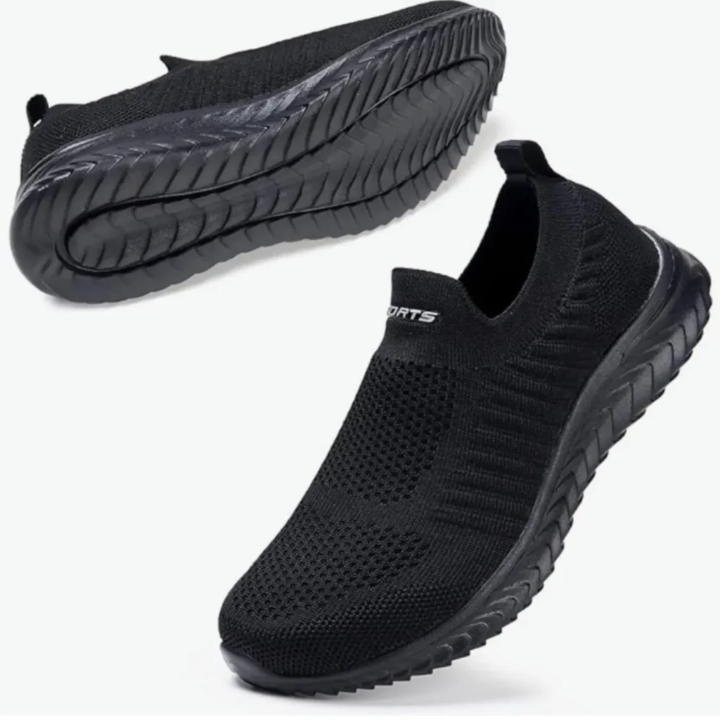 Black slip on trainers