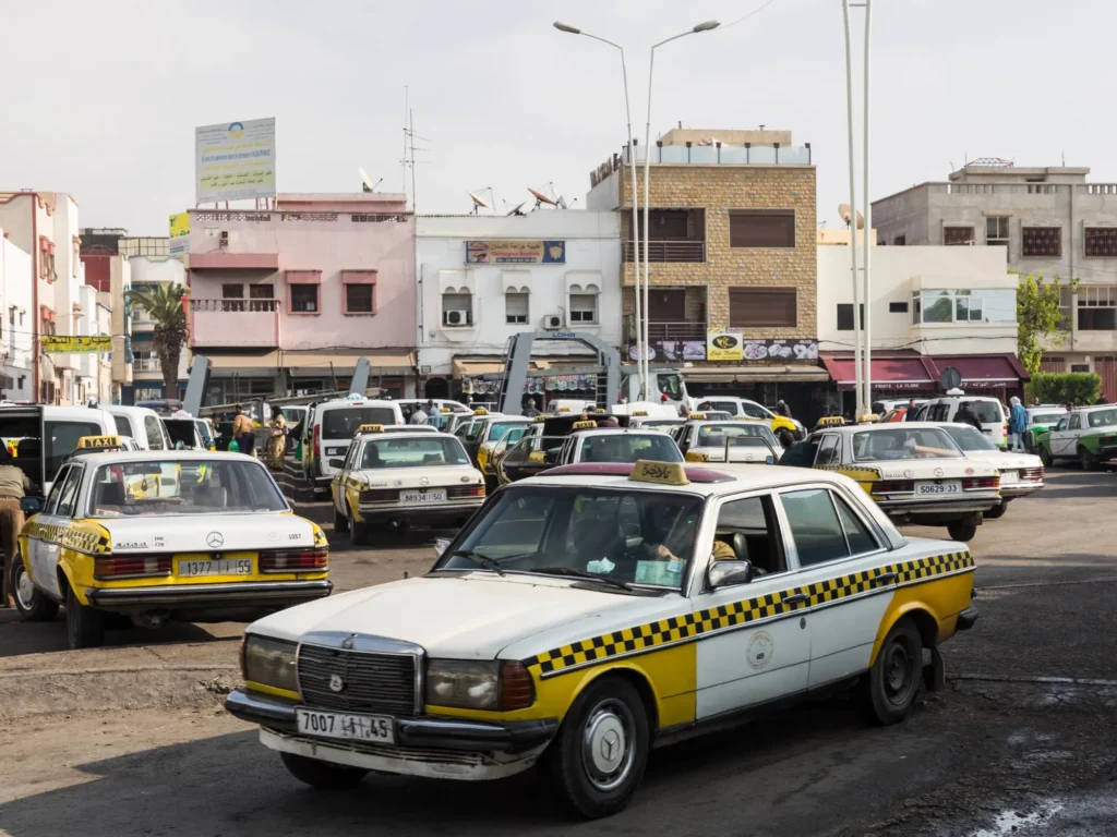 Taxi stand in Agadir Morocco.