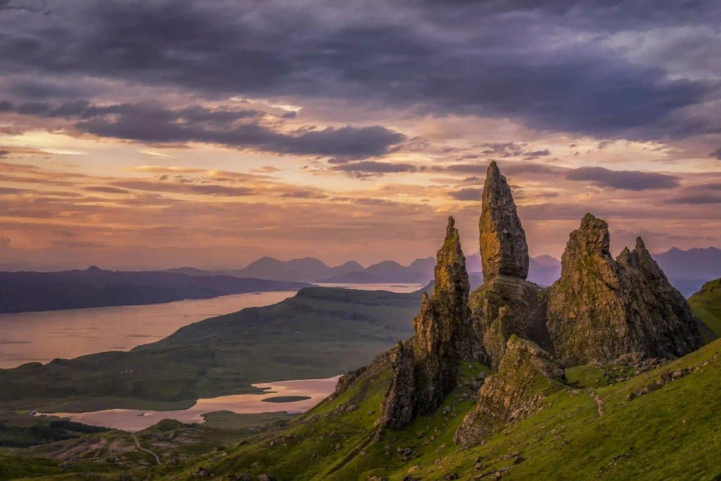 The old man of storr at sunrise.